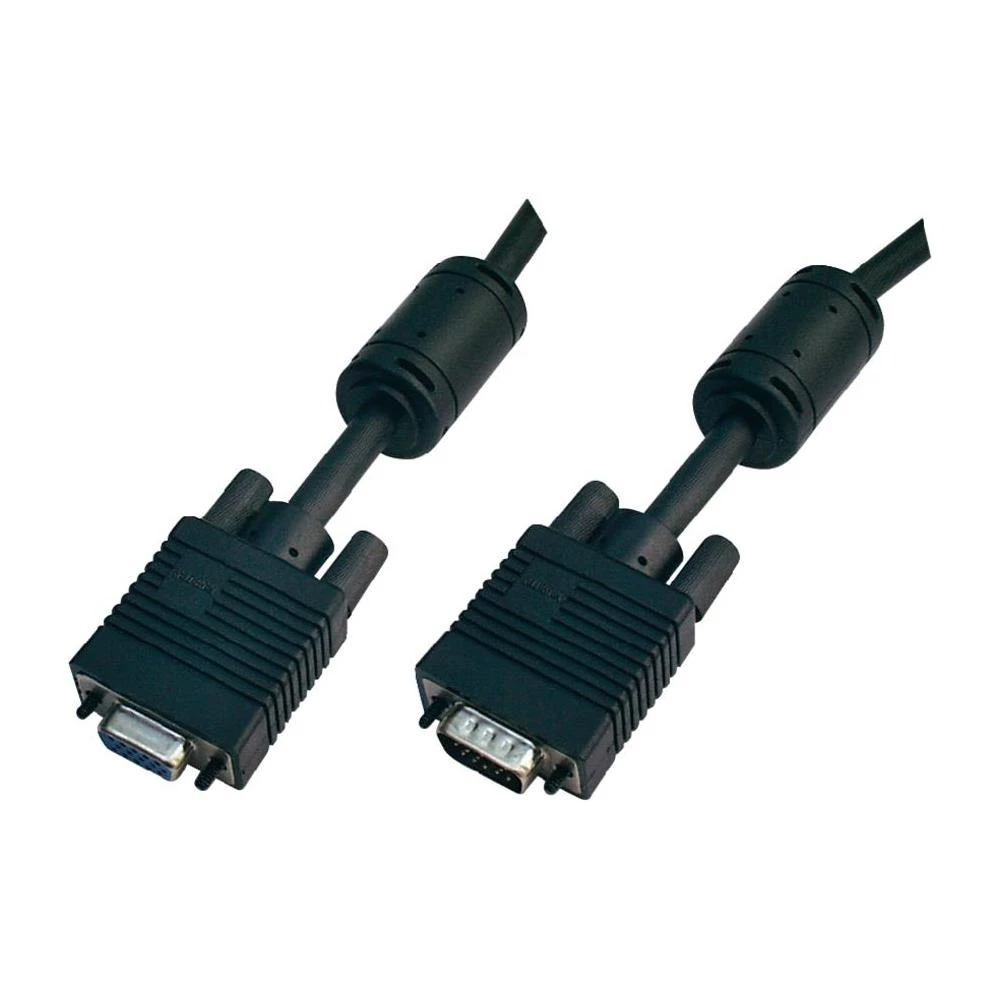 SVGA produžni kabel Conrad [1x VGA-utikač <=> 1x VGA-utičnica] 1m, crn</=> slika