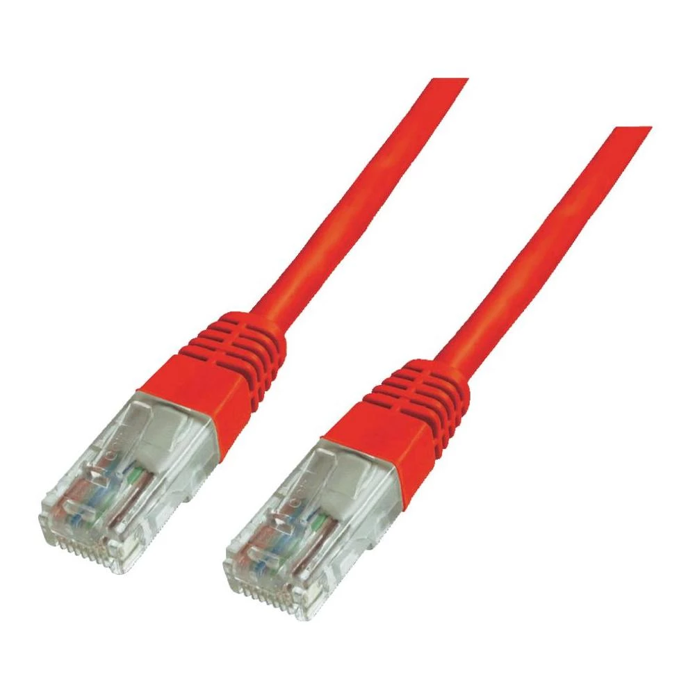 RJ45 mrežni kabel CAT 6 U/UTP [1x RJ45 utikač - 1x RJ45 utikač] 1 m crveni s UL slika