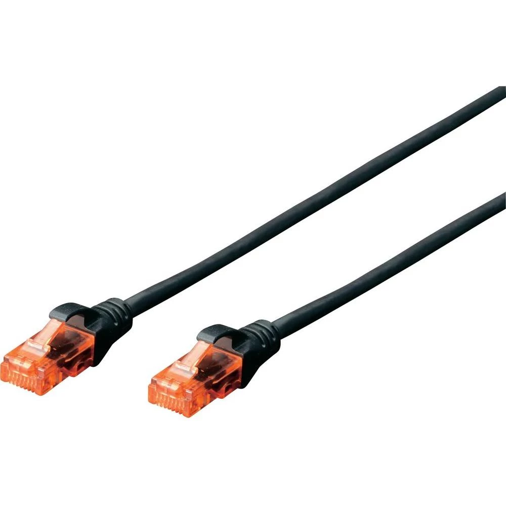RJ45 mrežni kabel CAT 6 U/UTP [1x utikač - 1x utikač] 7 m crni s UL certifikatom slika