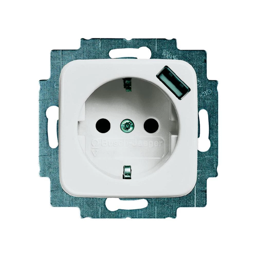 Busch-Jaeger šuko utičnica, USB-utičnica Duro 2000 SI, Duro 2000 SI Linear krem- bijela 20 EUCBUSB-212 slika