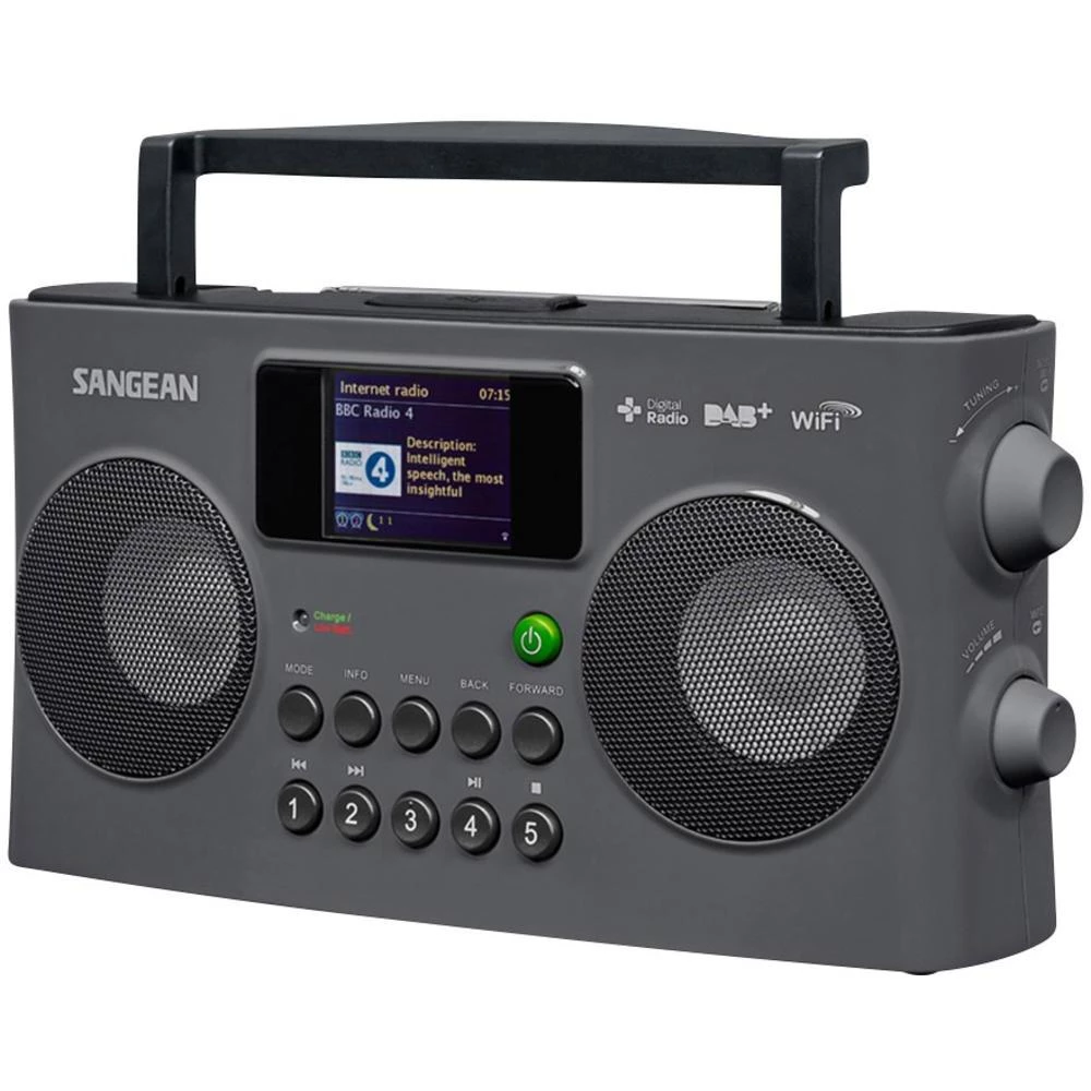 Sangean WFR-29D Internet radio i DAB-Radio, WLAN, Internet, DAB+, UKW, Stolni radio, prijenosni radio, crni WFR-29 C slika