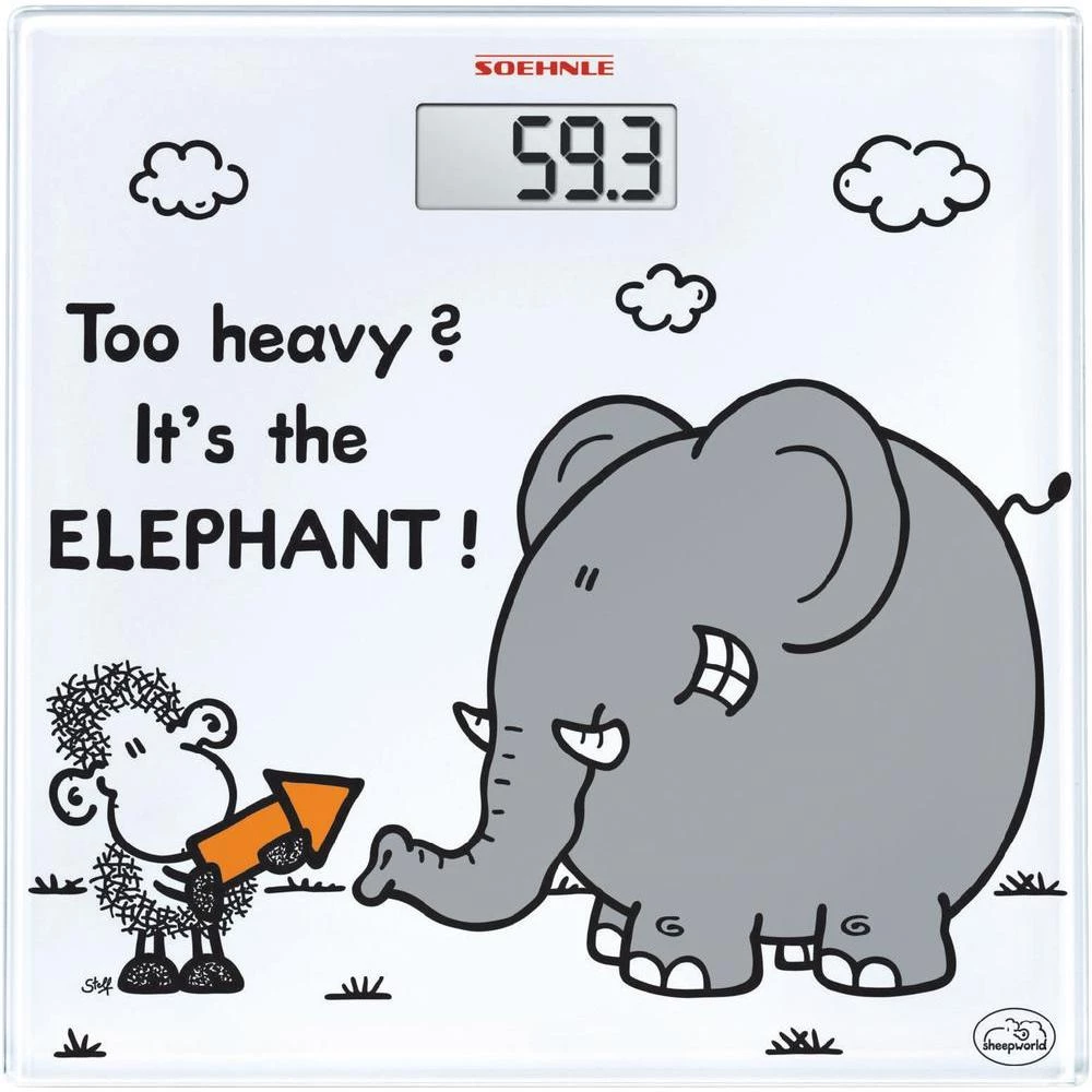 Digitalna osobna vaga Soehnle Sheepworld too heavy raspon vage (maks.)=180 kg bijela slika