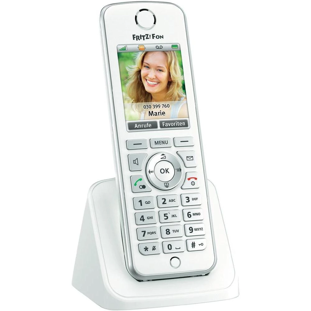 DECT prijenosna slušalica telefona C4 AVM FRITZ!Fon za FRITZ!Box bijela, srebrna slika