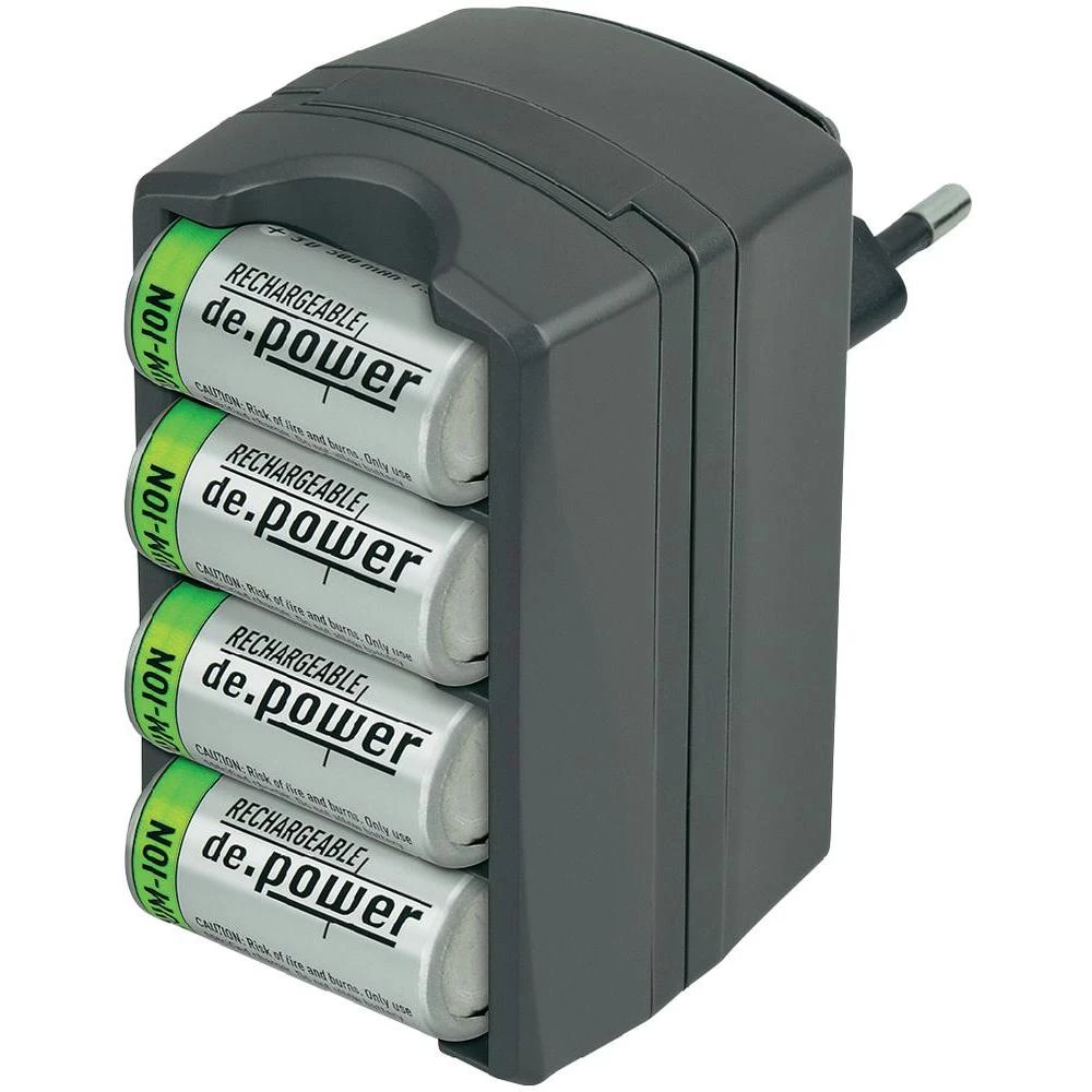 de.power punjač (utikač) s 4 x CR123 litij-ionske akumulatorske baterije pribor za džepne svjetiljke, CHG-Set 02 slika