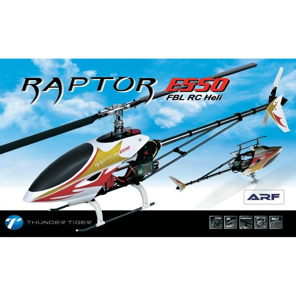 Thunder Tiger RAPTOR E550 Flybarless GT5.2-RC hellikopter, komplet za sastavljanje, serija 500 4732-A13 slika