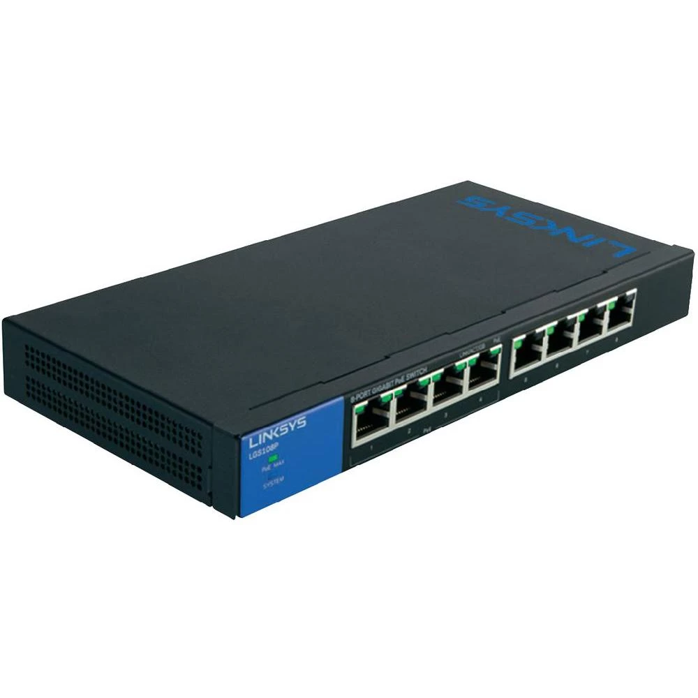 Mrežni Switch uređaj RJ45 LGS108P Linksys 8-portni 1000 MBit/s PoE funkcija slika