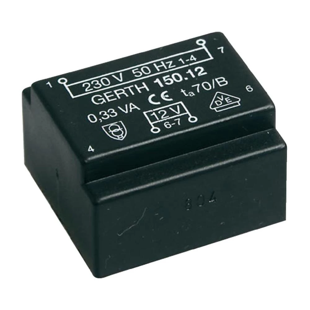 EE 20/6,1 Transformator za tiskane pločice primarni: 230 V sekundarni: 2 x 7.5 V slika