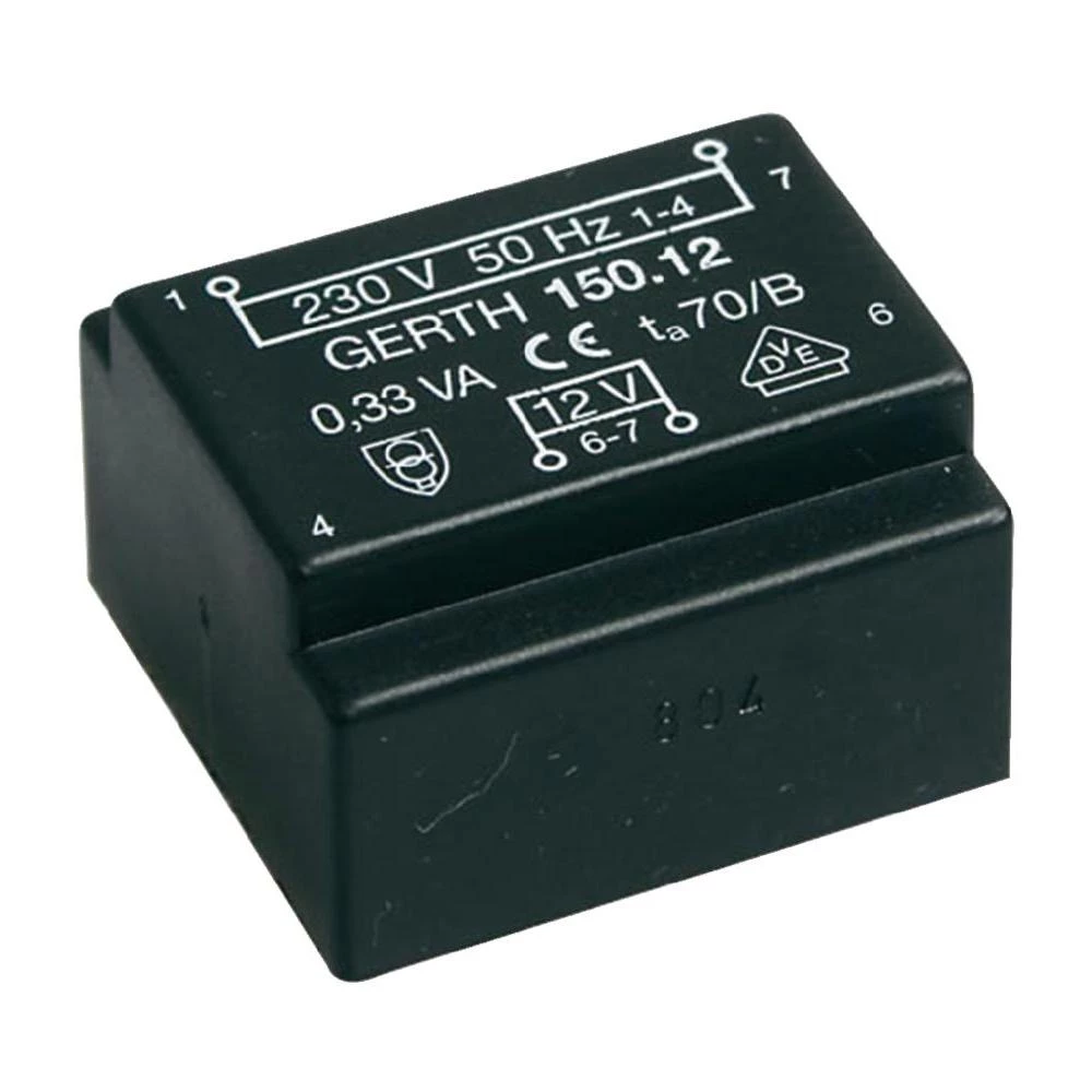 EE 20/6,1 Transformator za tiskane pločice primarni: 230 V sekundarni: 2 x 12 V slika