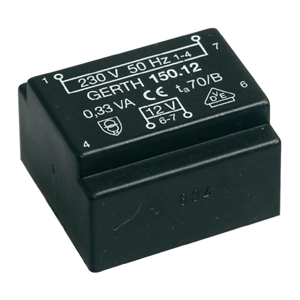 EE 20/6,1 Transformator za tiskane pločice primarni: 230 V sekundarni: 2 x 15 V slika