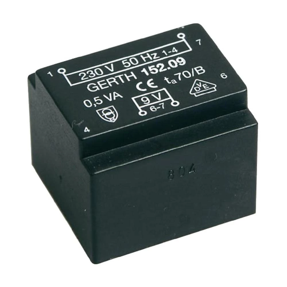 EE 20/10,5 Transformator za tiskane pločice primarni: 230 V sekundarni: 2 x 9 V slika