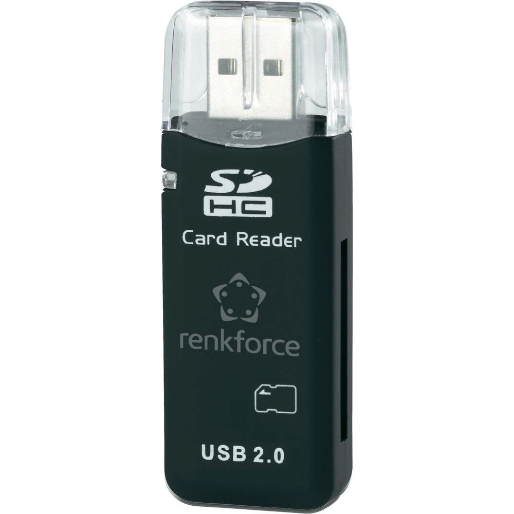 Vanjski čitač memorijskih kartica USB 2.0 CR02e-K Renkforce crni slika