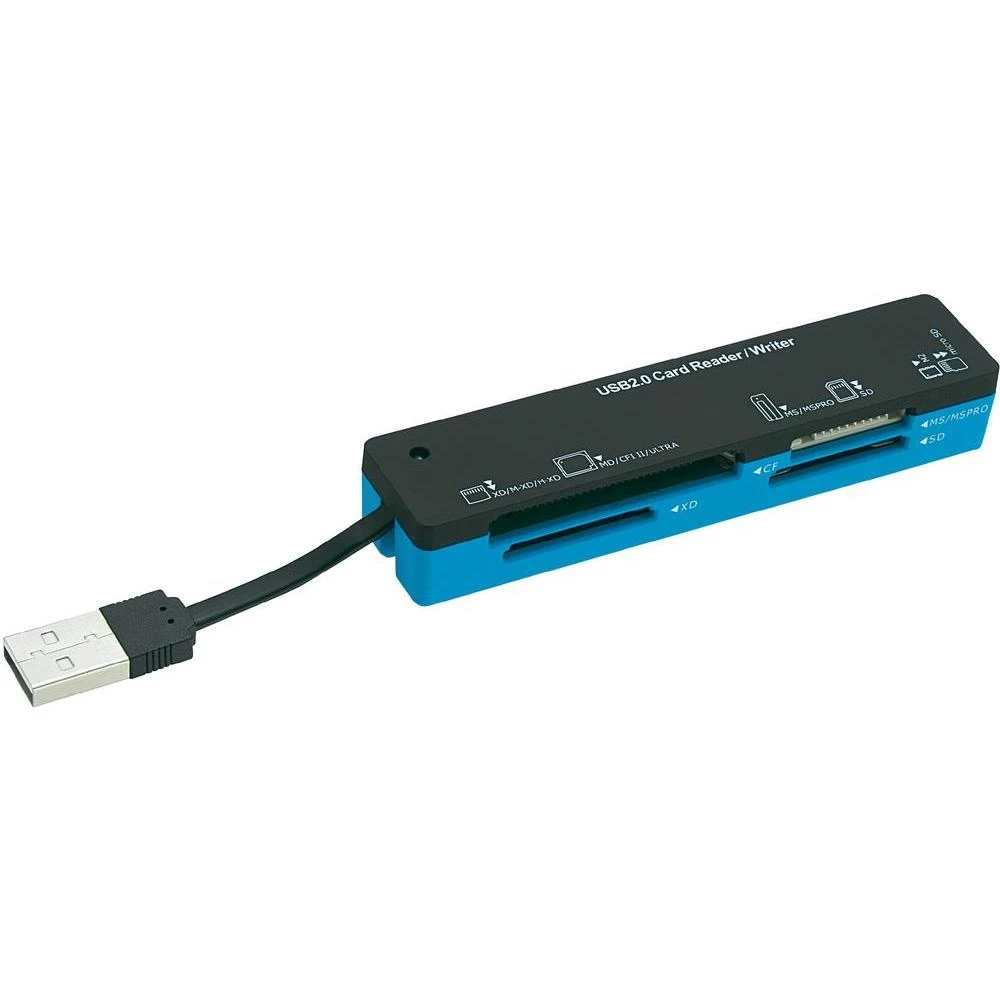 Vanjski čitač memorijskih kartica USB 2.0 CR03e-G Renkforce plavi, crni slika
