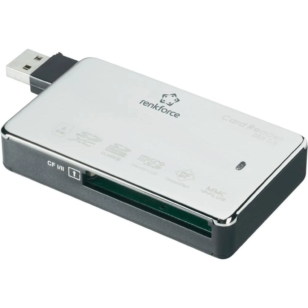 Vanjski čitač memorijskih kartica USB 2.0 CR05e-SIM Renkforce srebrni slika