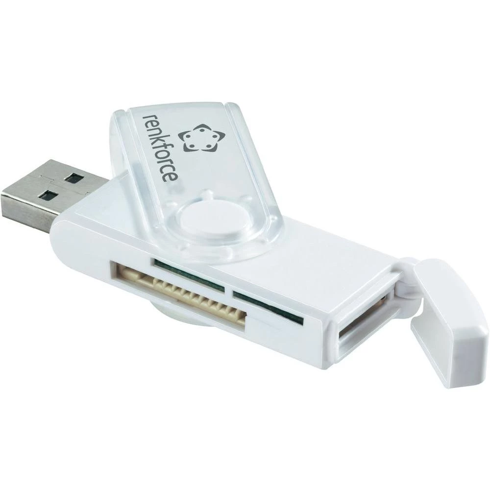 Vanjski čitač memorijskih kartica USB 2.0 CR07e-K Renkforce bijeli slika