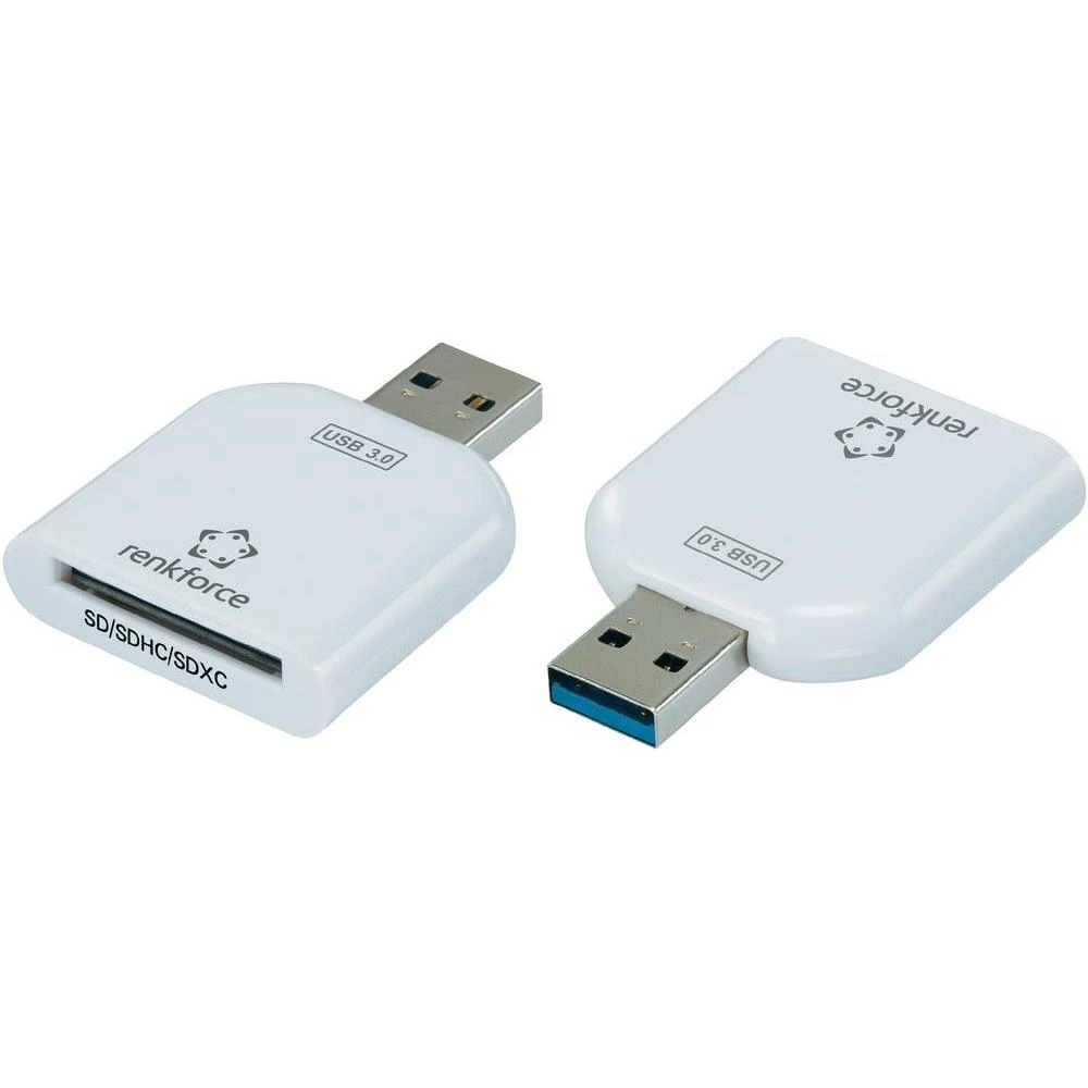 Vanjski čitač memorijskih kartica USB 3.0 Renkforce CR10e-Slim bijeli slika