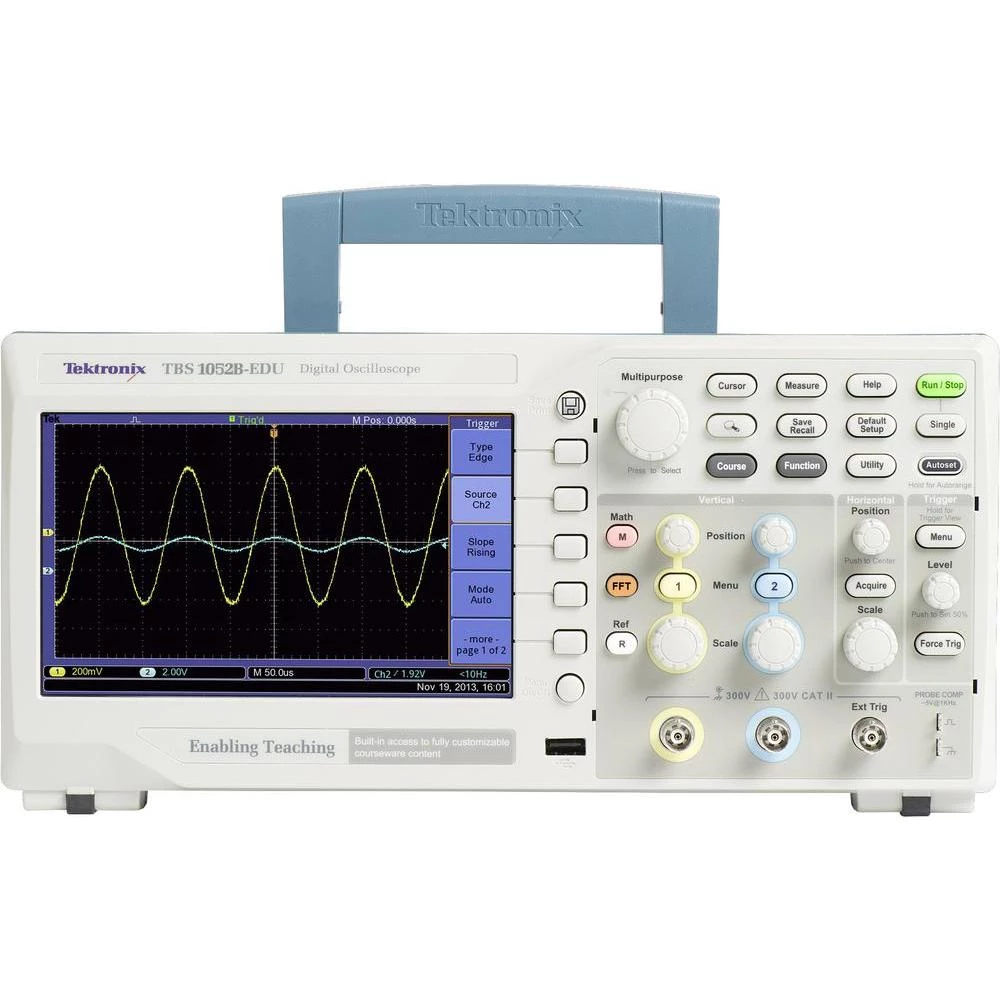 2-kanalni digitalni osciloskop s memorijom Tektronix TBS1052B-EDU, pojasna širina: 50 MHz slika