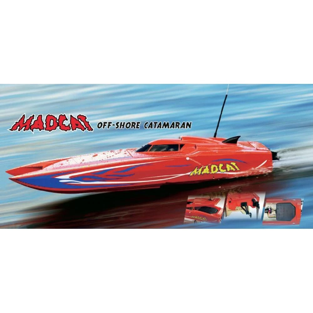 Thunder Tiger Madcat OBL Brushless Kompakt-Power-Katamaran-RC motorni čamac, RtR, 690mm 5130-F11R slika