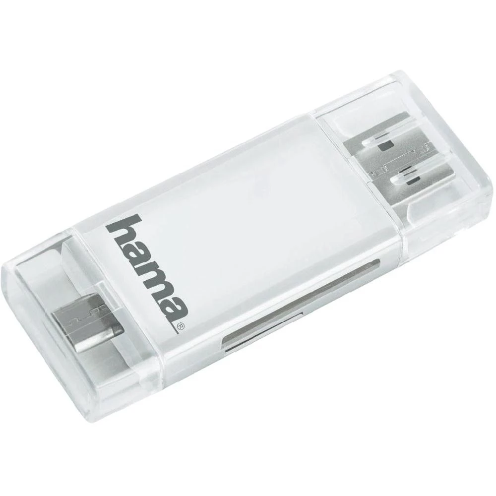 USB čitač kartica SD Pametni telefon/Tablet Hama USB 2.0, Micro USB 2.0, bijel slika