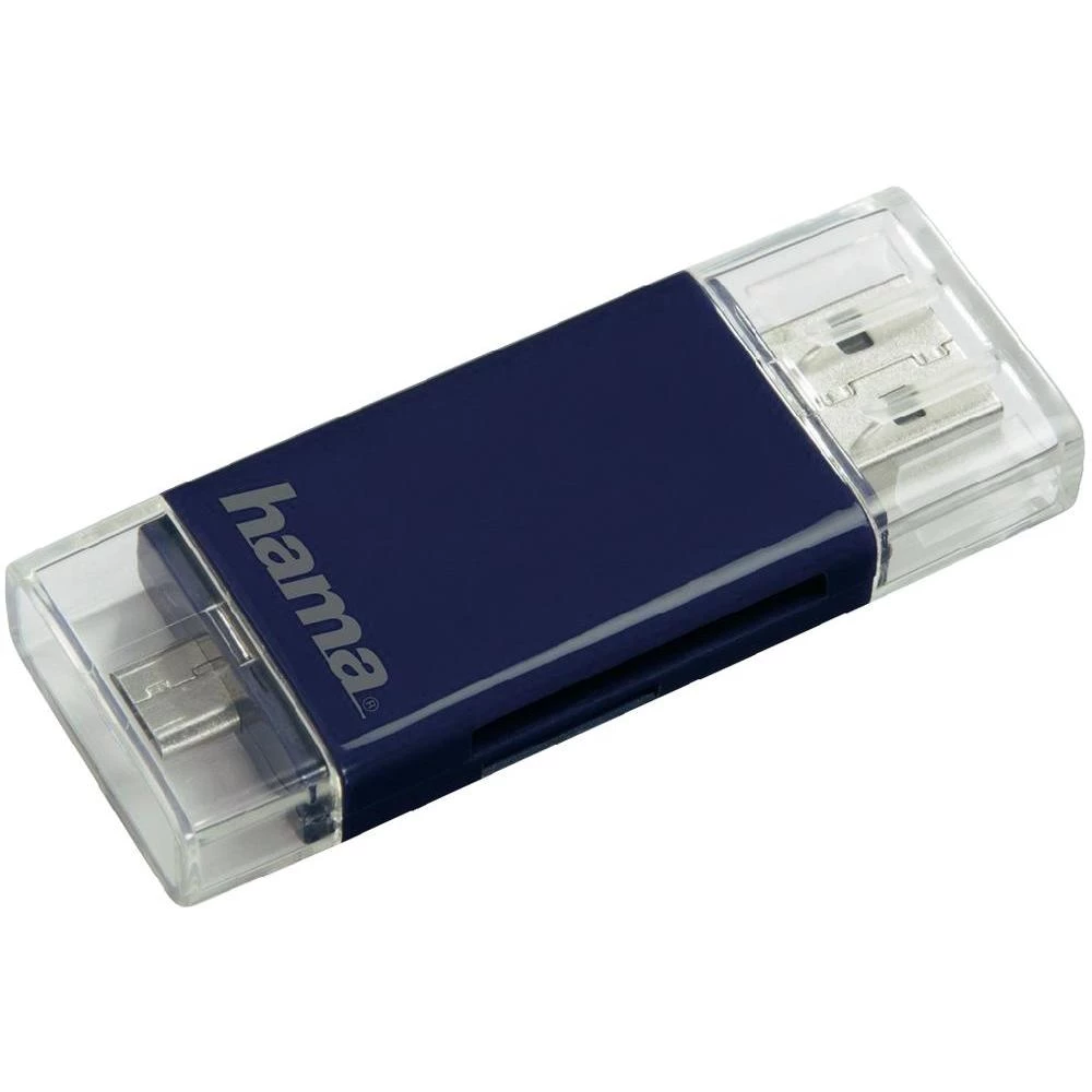 USB čitač kartica SD Pametni telefon/Tablet Hama USB 2.0, Micro USB 2.0, plav slika