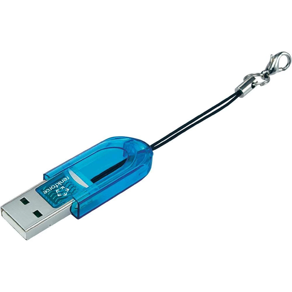 Vanjski čitač memorijskih kartica USB 2.0 CR14e Renkforce mini plavi slika
