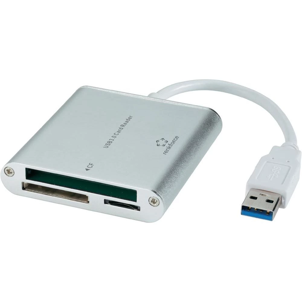 Vanjski čitač memorijskih kartica USB 3.0 CR18e Renkforce srebrni slika