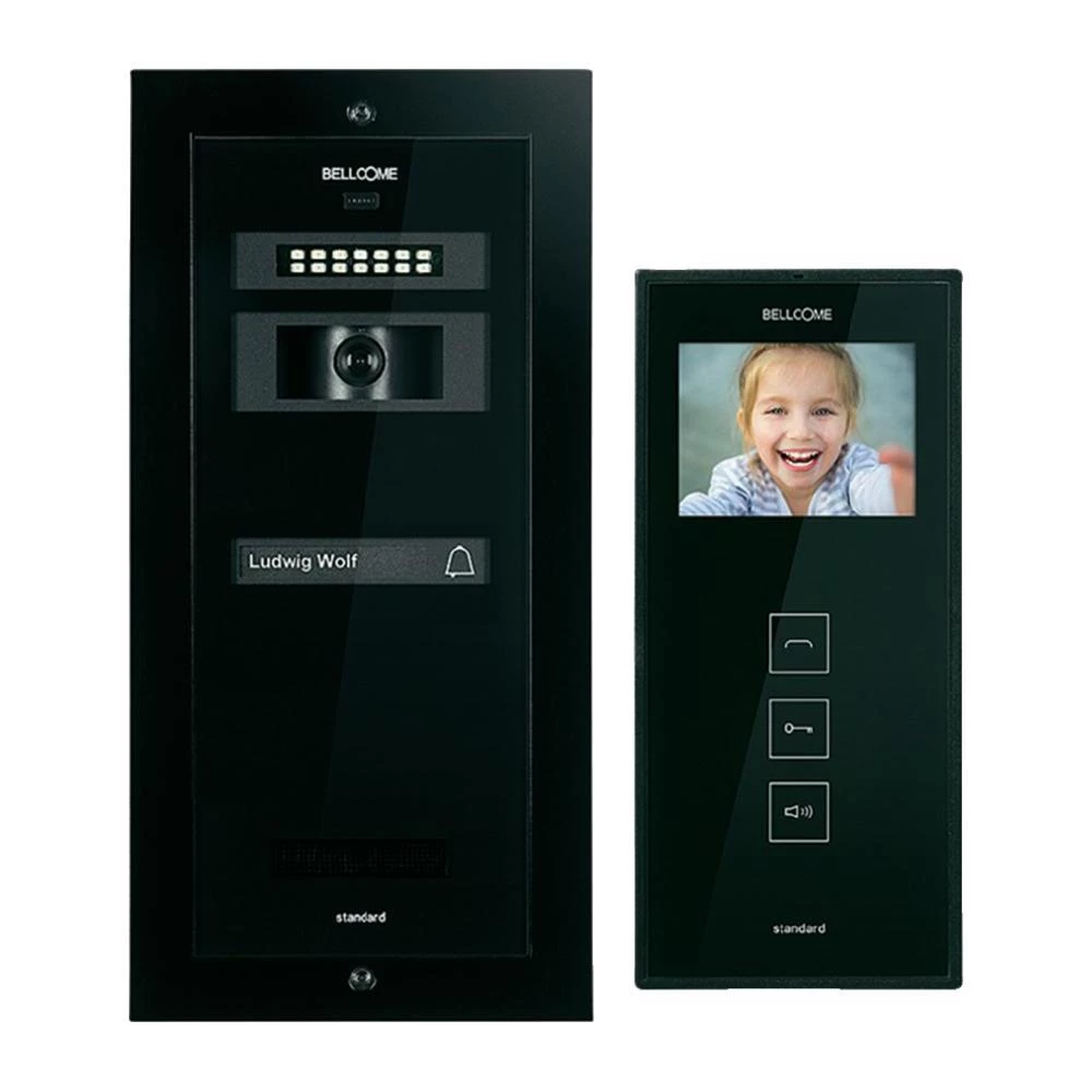 Video portafon s kablom komplet Bellcome KIT.VPT.1F0.BLB 1 obiteljska kuća crni slika