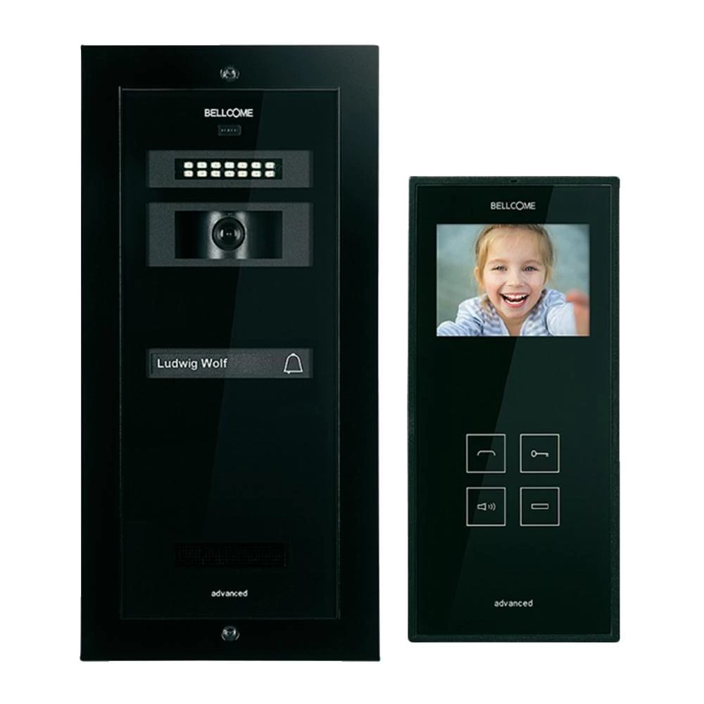 Video portafon s kablom komplet Bellcome KIT.VPA.1F0.BLB 1 obiteljska kuća crni slika