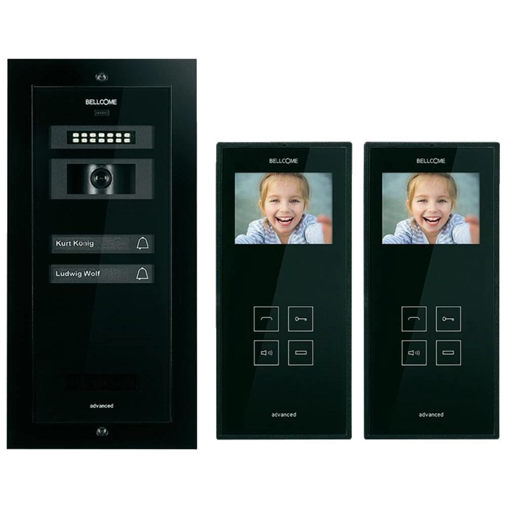 Video portafon s kablom, komplet Bellcome KIT.VPA.2F0.BLB 2 obiteljska kuća, crni slika