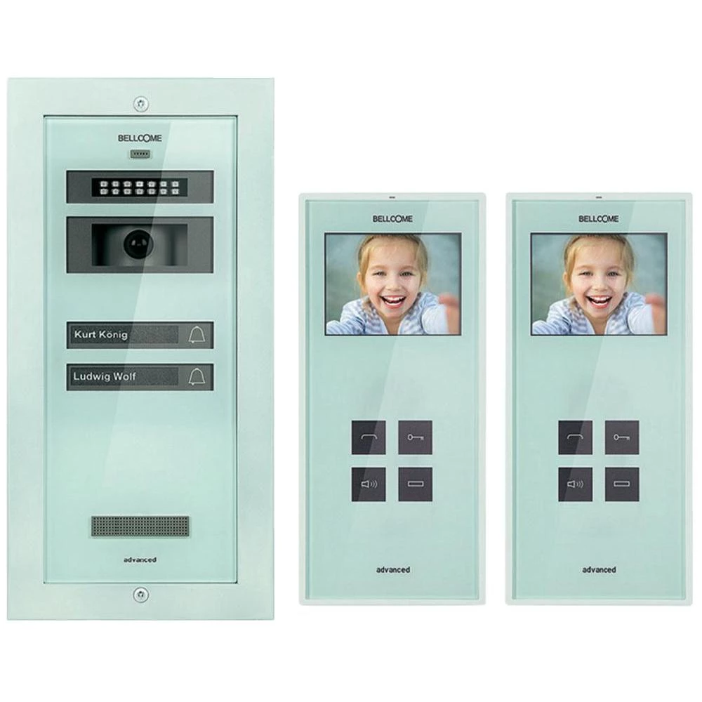 Video portafon s kablom, komplet Bellcome KIT.VPA.2F0.BLW 2 obiteljska kuća, bijeli slika