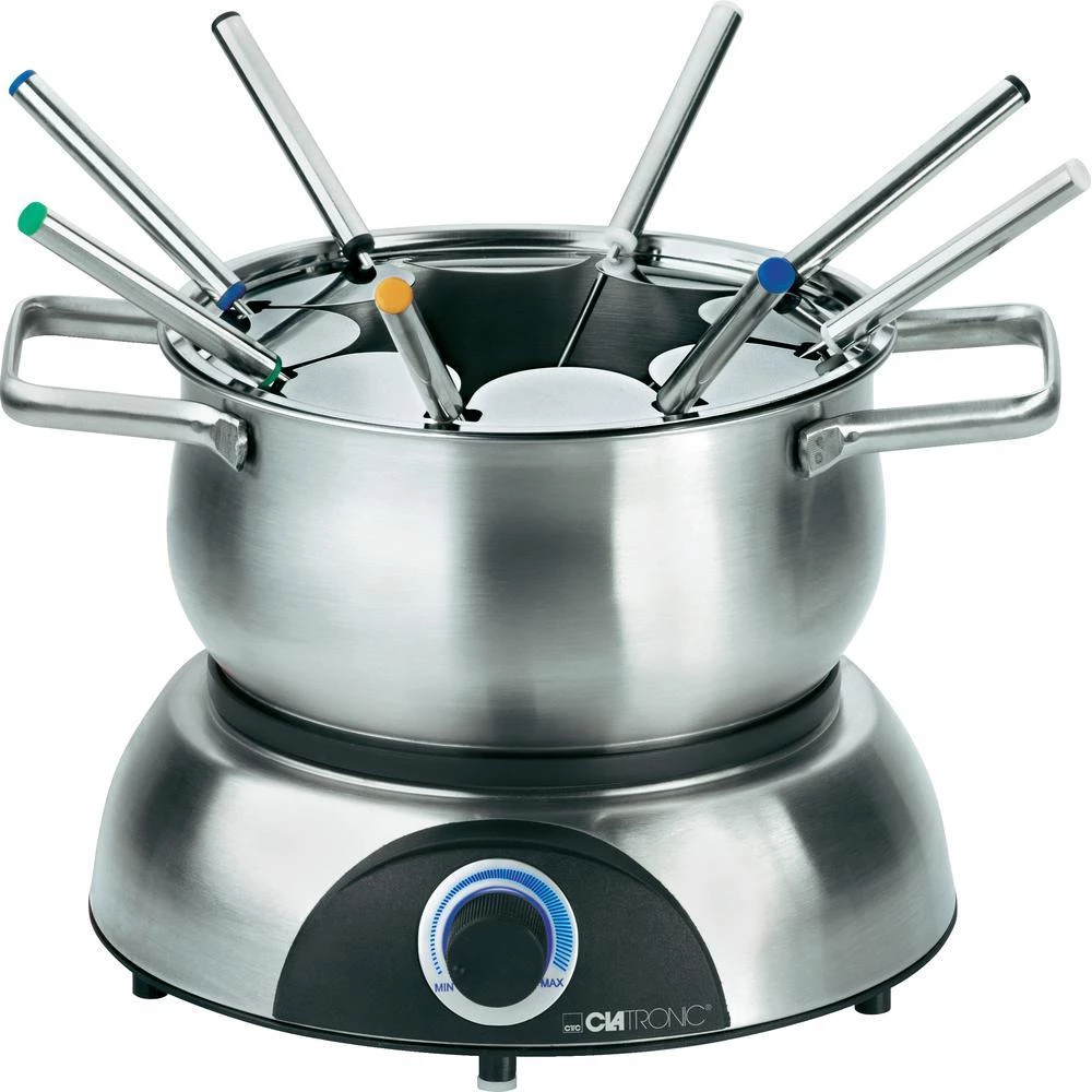 Fondue 1400 W s ručnim podešavanjem temperature Clatronic FD3516 plemeniti čelik, crne boje slika