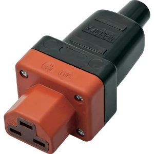 Utični konektor za tople uređaje C21 Kalthoff, ženski, ravni broj polova: 2 + PE 16 A crna, crvena 444P/Si4 1 komad slika