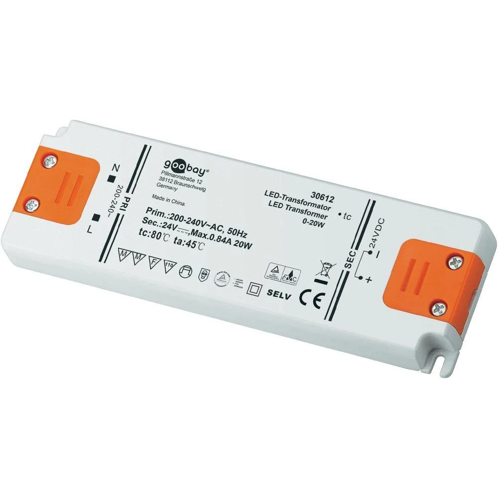 LED pogonski sklop Goobay LED transformator DC pogon 24 Volt 0 - 20 W 30612 slika