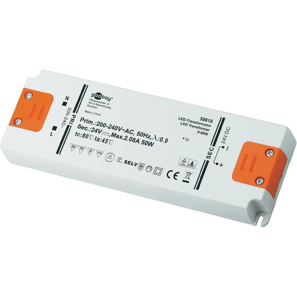 LED pogonski sklop Goobay LED transformator DC pogon 24 Volt 0 - 50 W 30618 slika