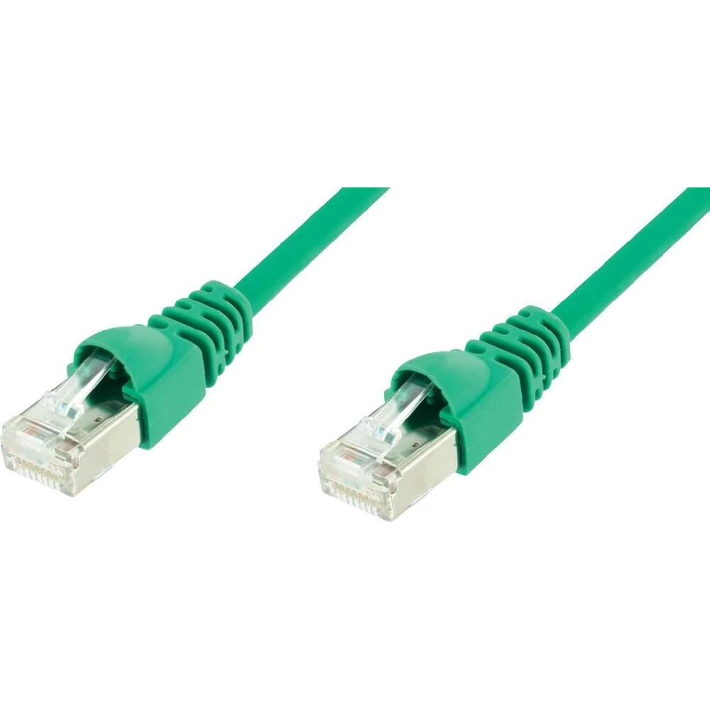 RJ45 mrežni kabel CAT 5e F/UTP [1x RJ45 utikač - 1x RJ45 utikač] 10 m zeleni nezapal., zaštićeni L00005D0036 Telegärtner slika
