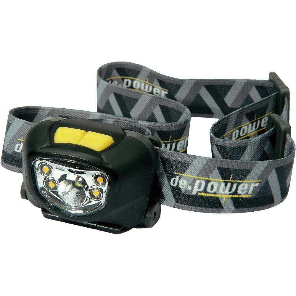 LED naglavna svjetiljka de.power DP-801 na baterije 95 g crno-siva DP-801AA slika