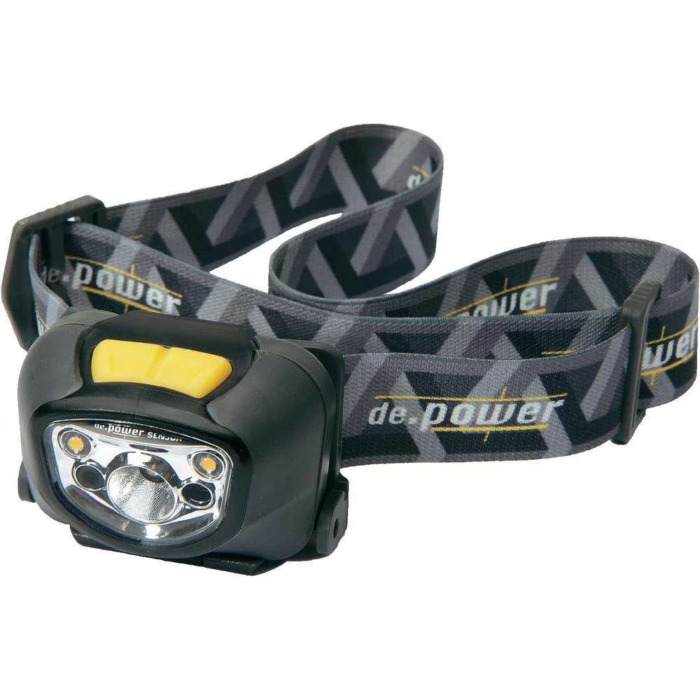 LED naglavna svjetiljka de.power DP-802 na baterije 95 g crno-siva DP-802AA slika