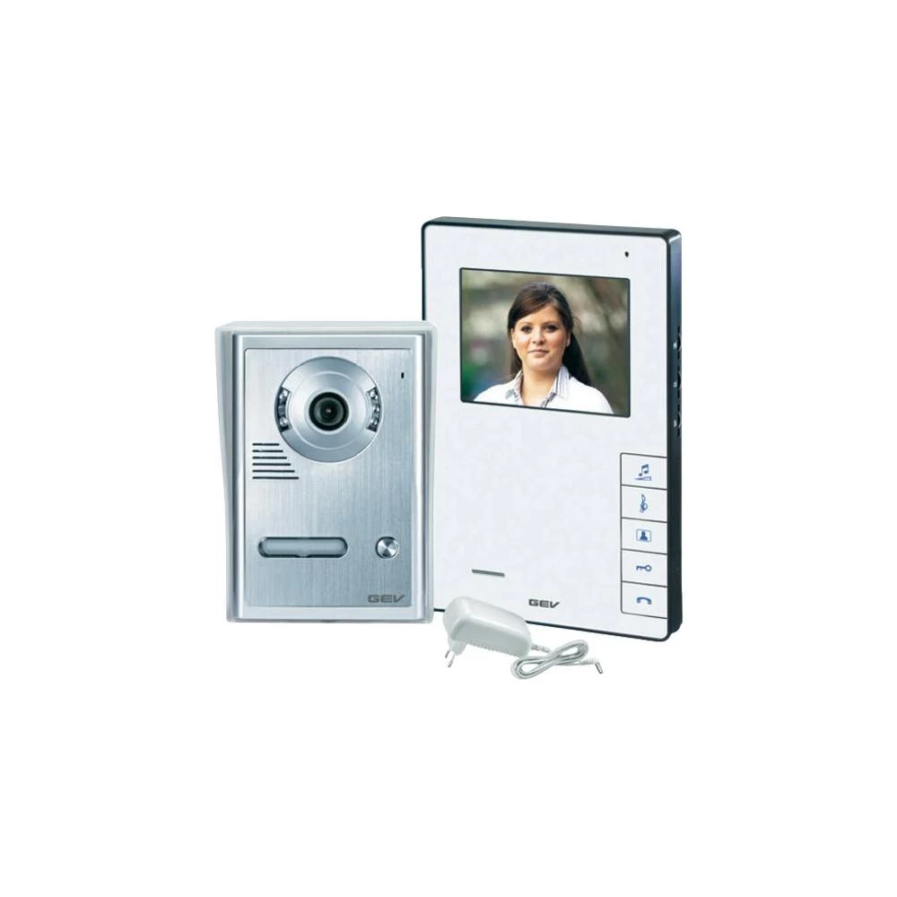 Portafon s kablom, komplet GEV 088320 1 obiteljska kuća, bijeli, srebrni slika