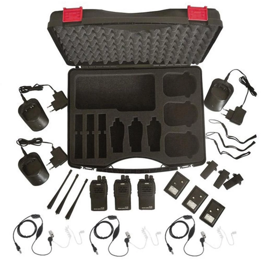 PMR radijski uređaj DJ-A46-E Alinco 3-dijelni komplet u koferu sa sigurnosnim slušalicama s mikrofonom 3388 slika