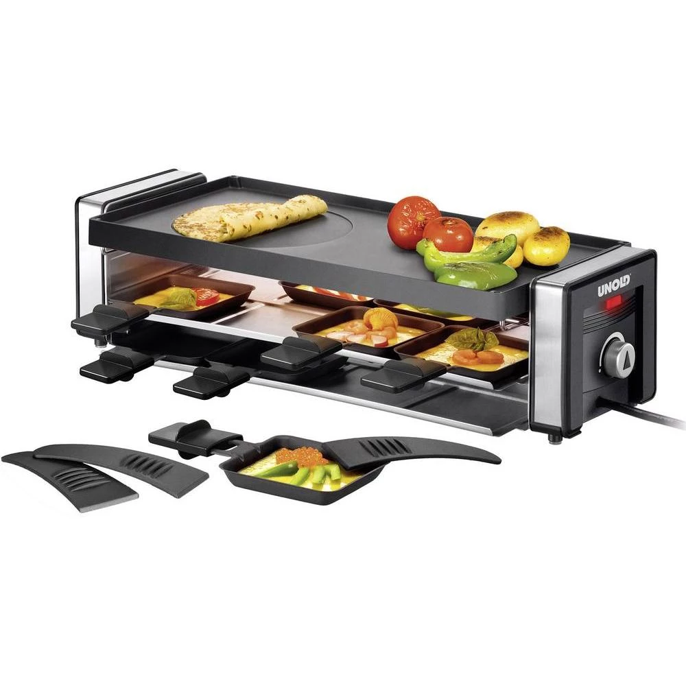 Raklet roštilj Unold Finesse 8 tavica, s ručnim podešavanjem temperature crni, s slika
