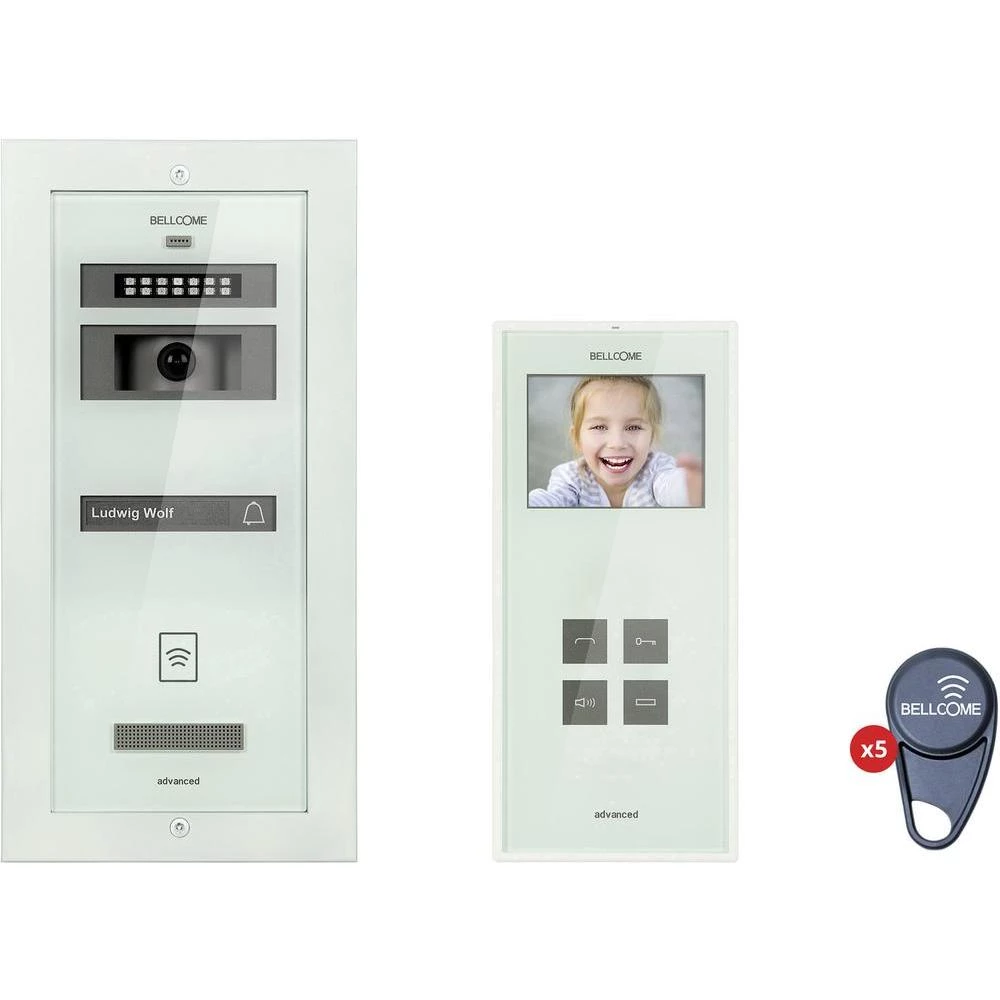 Video portafon KIT.VPA.1FR.BLW Bellcome povezan kablom komplet 1 obiteljska kuća slika