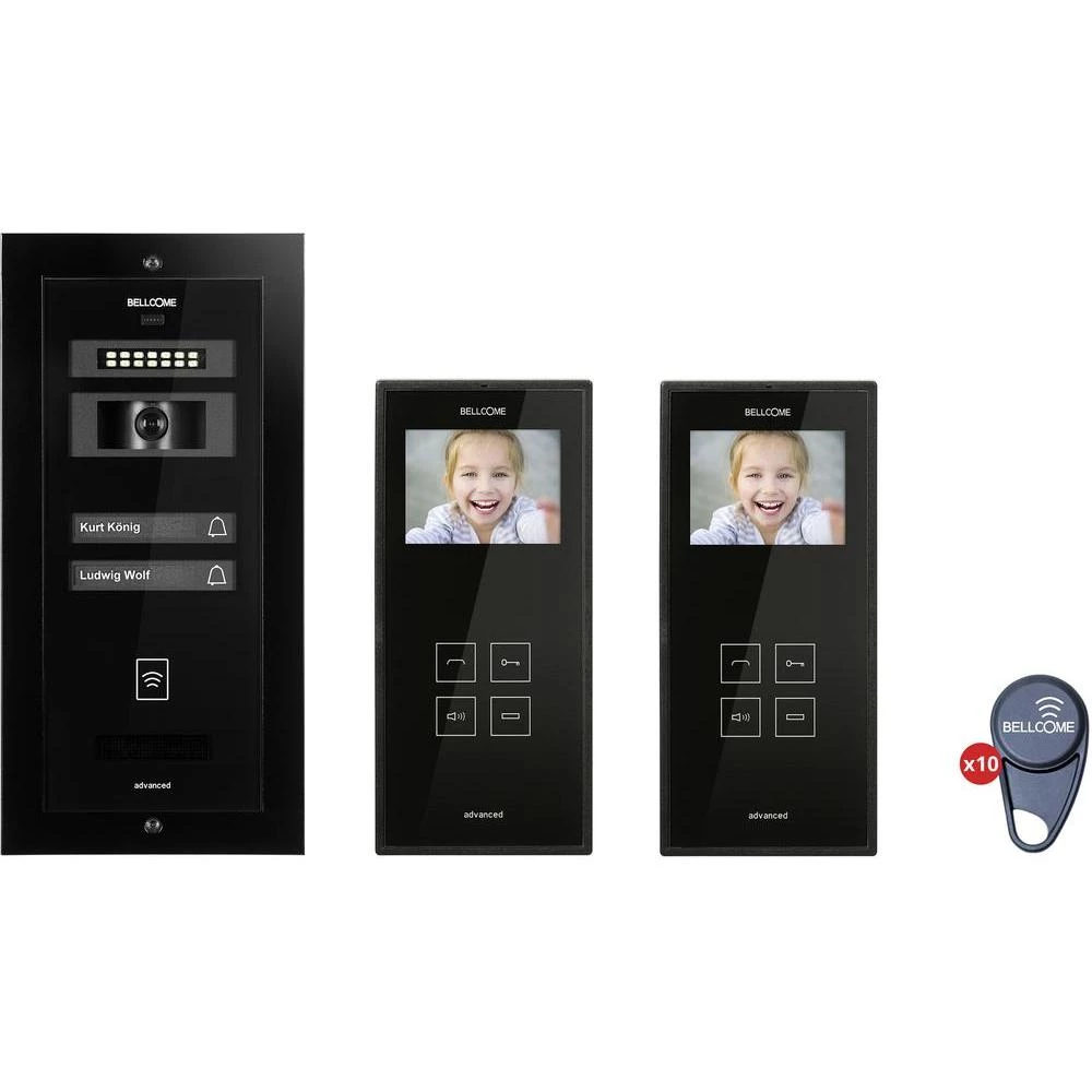Video portafon s kablom, komplet Bellcome KIT.VPA.2FR.BLB 2 obiteljska kuća, crni slika
