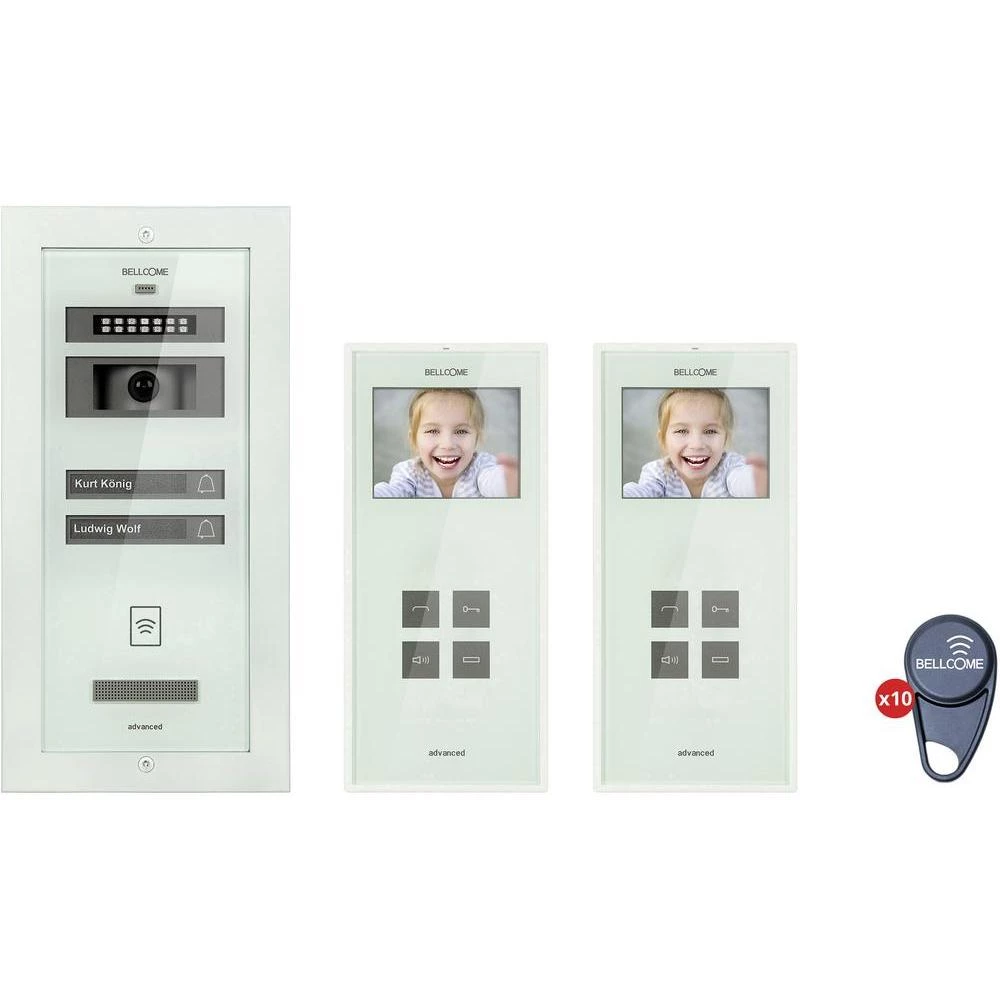 Video portafon KIT.VPA.2FR.BLW Bellcome povezan kablom komplet 2 obiteljske kuće slika