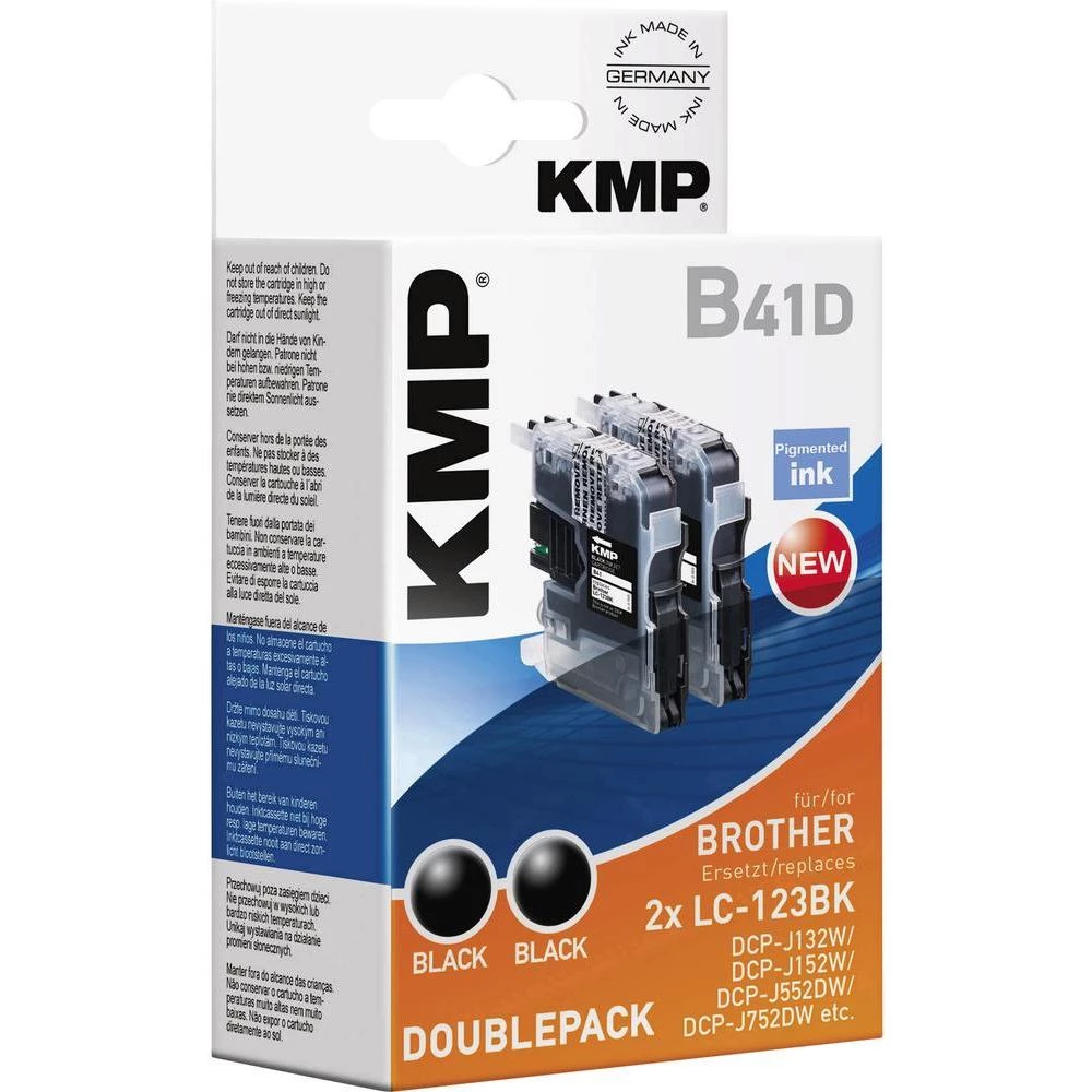 Patrona za pisač 2 komada KMP kompatibilna B41D zamjenjuje Brother LC-123 crna slika