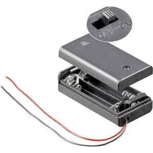 Pretinac za bateriju Goobay zatvoren s 2 kabela za 2 mignon baterije (D x Š x V) 68.4 x 35.4 x 18.6 mm slika