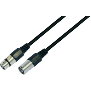 Mikrofonski kabel XLR-muški/zaskočni/5 m crne boje Paccs slika