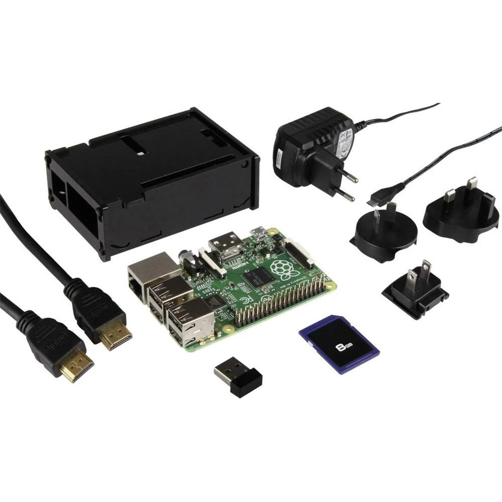 Računalna ploča Model B+ Raspberry Pi® 512 MB uključ. kućište, mrežni adapter, s slika