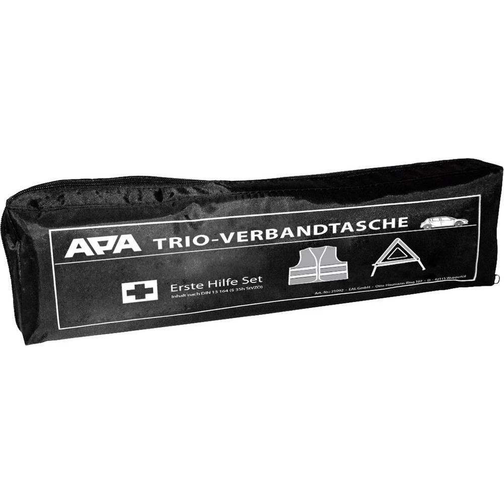 Torba za prvu pomoć za motorna vozila s prslukom i trokutom APA crna slika