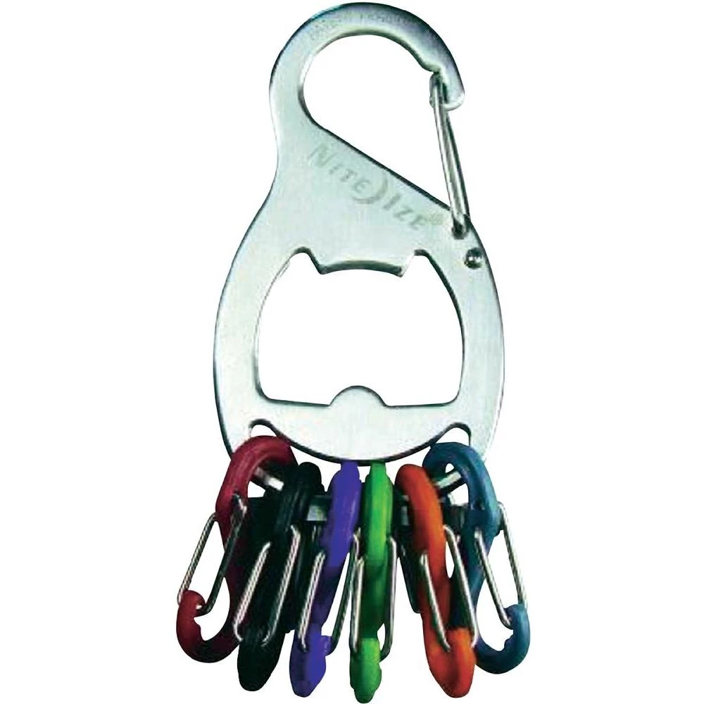 NITE Ize privjesak srebrni sa 6 karabinera u boji NI-KRB-03-11 KeyRack 6 S-Biner slika