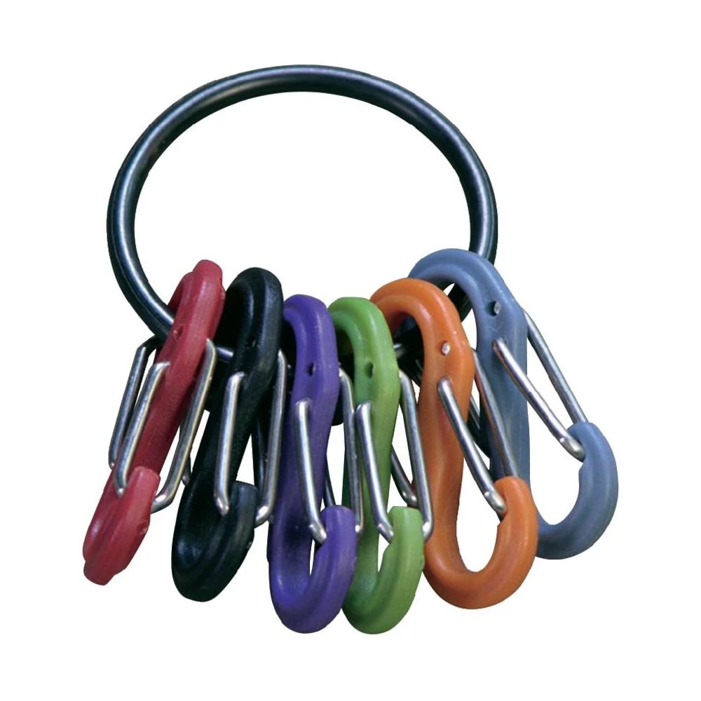 NITE Ize prsten za ključeve crni sa 6 karabinera u boji NI-KRG-03-01 S-Biner Key slika