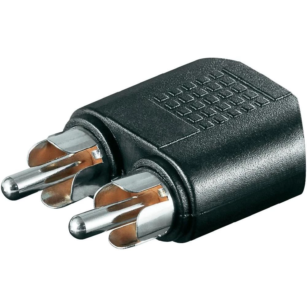inč/JACK audio Y-adapter [2x činč utikač - 1x JACK utičnica 3.5mm], crn Goobay slika